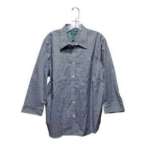 NWT Lauren (Ralph Lauren) Cropped Sleeve Button Front Top